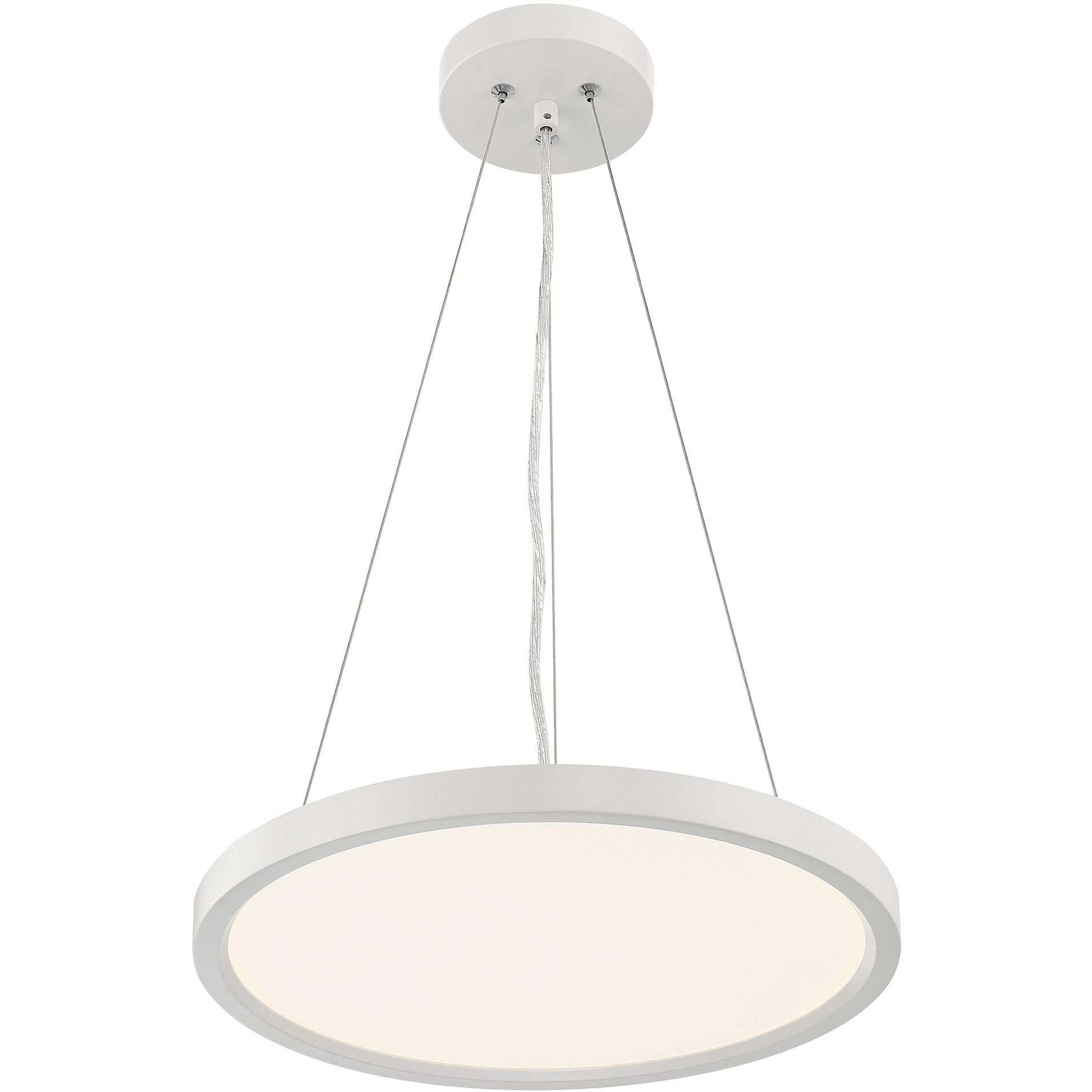 Vantage LED 15 inch White Pendant Ceiling Light, Round